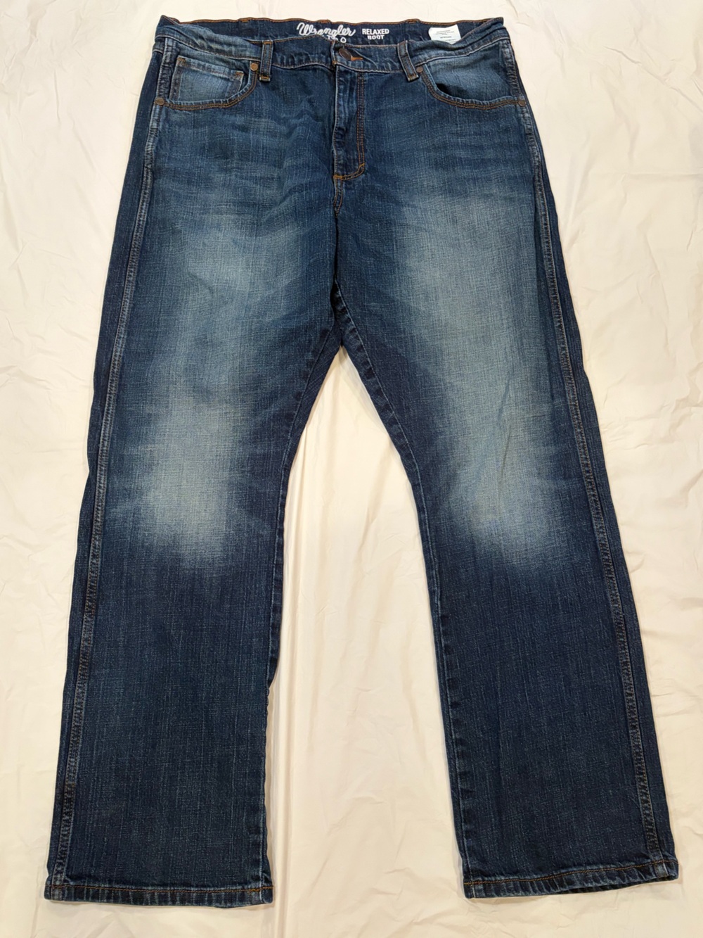 Wrangler Retro Jeans Men's 38x32 Blue Dark Wash Relaxed Boot